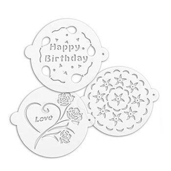 3 Sets - 8\" Cake Stencils, Spray Mould, Fondant Decorating Sugarcraft Mold