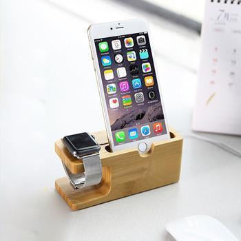 Bamboo Wood Stand for iPhone and iWatch