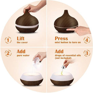 Wood Grain Aroma Therapy Essential Oil Diffuser
