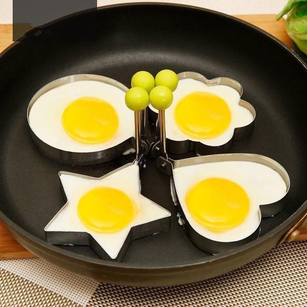 4 Pcs Stainless Steel Fried Egg Mold